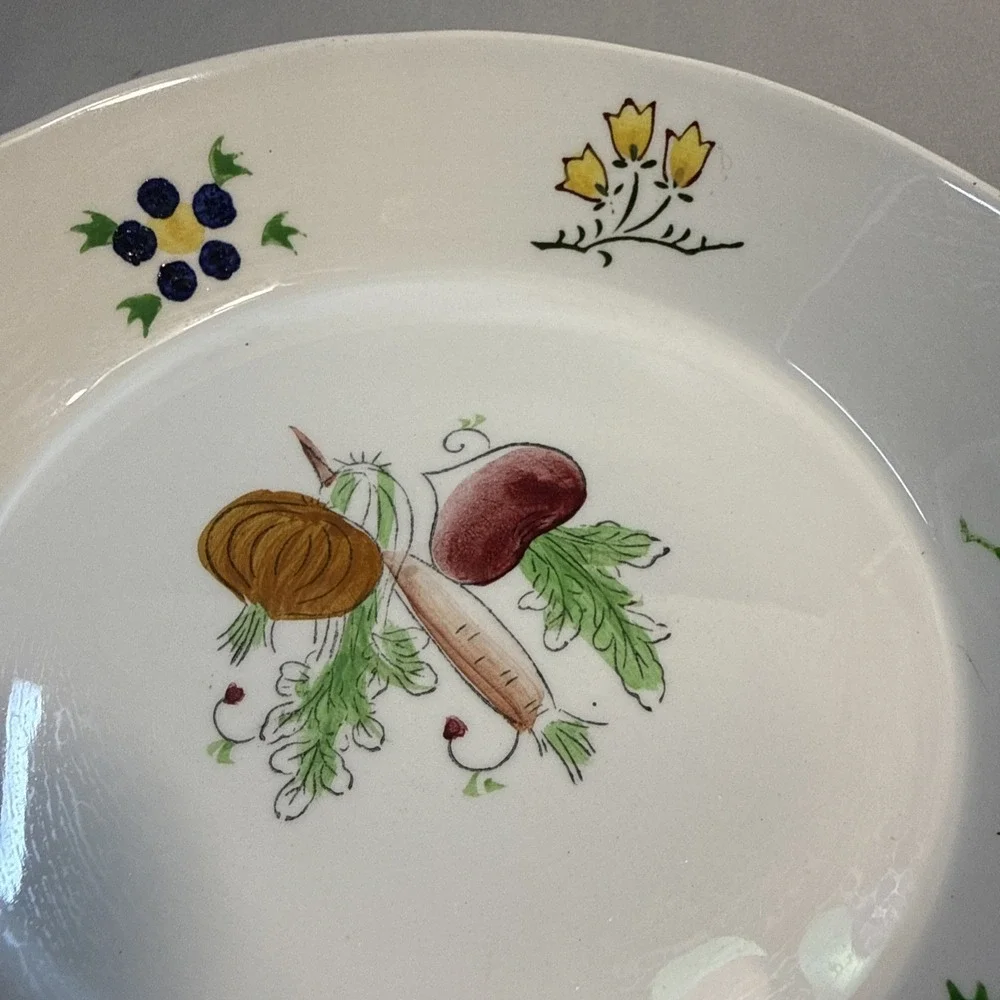 IDEAL IRONSTONE China Hand Painted Chase OVEN PROOF ROUND GRATIN DISH 6.5